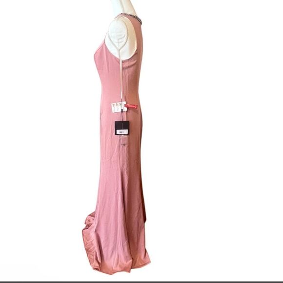 NWT IEENA FOR MAC DUGGAL Pink Embellished Neck Trumpet‎ Gown size 4 women's - Picture 5 of 13